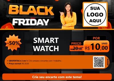 Modelo de Cartaz para Cartaz A4 Horizontal com o tema Black Friday para Informática