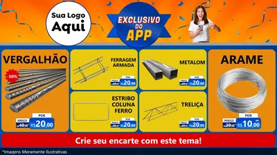 Modelo de TV para TV Horizontal com o tema Exclusivo do Aplicativo para Ferragens