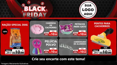 Modelo de TV para TV Horizontal com o tema Black Friday para Pet Shop