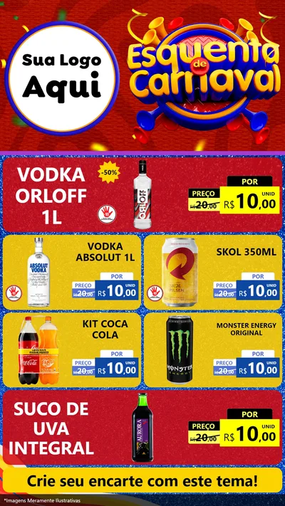Modelo de TV para TV Vertical com o tema Esquenta de Carnaval para Distribuidora de bebidas
