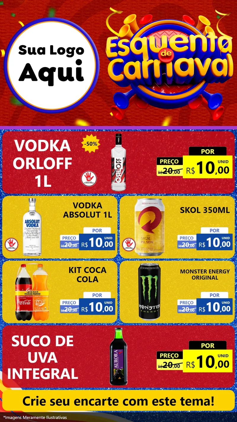Modelo de TV para TV Vertical com o tema Esquenta de Carnaval para Distribuidora de bebidas
