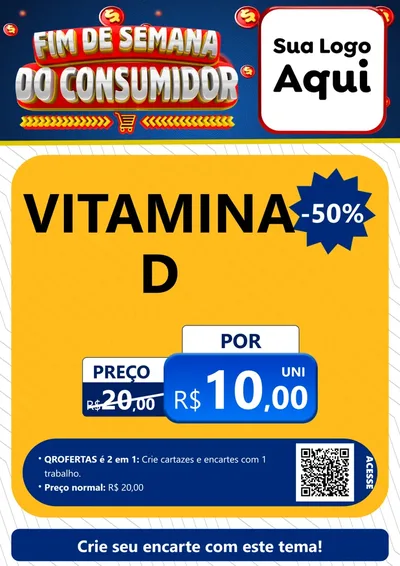 Modelo de Cartaz para Cartaz A4 Vertical com o tema Fim de Semana do Consumidor para Farmácia