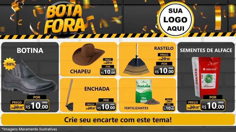 Modelo de TV para TV Horizontal com o tema Bota Fora para Agropecuária