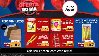Modelo de TV para TV Horizontal com o tema Oferta do Dia para Material para Construção