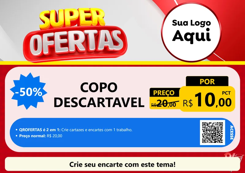 Modelo de Cartaz para Cartaz A4 Horizontal com o tema Super Ofertas para Embalagens