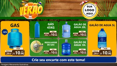 Modelo de TV para TV Horizontal com o tema Verão para Água e gás