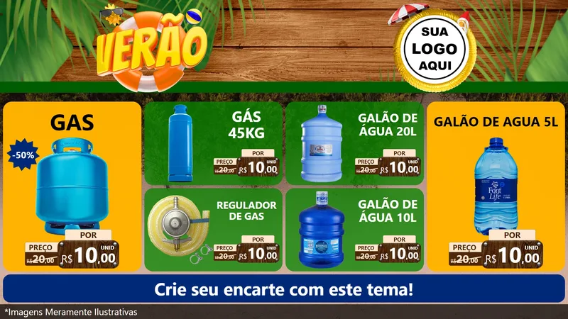 Modelo de TV para TV Horizontal com o tema Verão para Água e gás