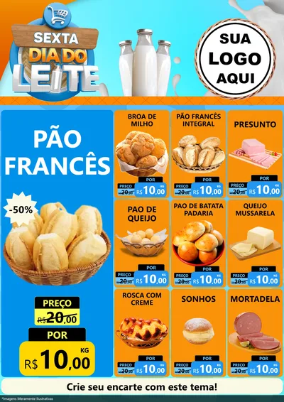 Modelo de Encarte para Encarte A4 Vertical com o tema Sexta Dia do Leite