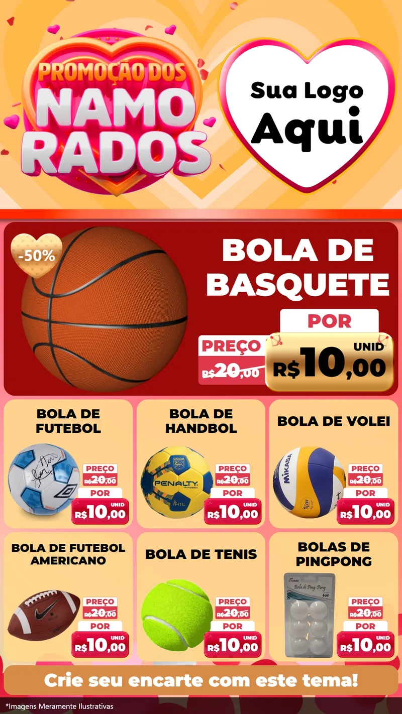 Modelo de Rede Social para Stories com o tema Promoção dos Namorados para Artigos Esportivos