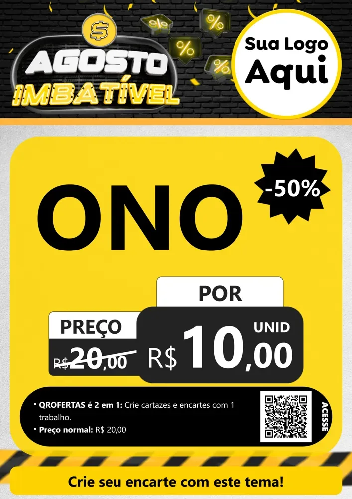 Modelo de Cartaz para Cartaz A4 Vertical com o tema Agosto Imbatível para Óticas