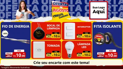 Modelo de TV para TV Horizontal com o tema Ofertas de Agosto - Preços Incríveis para Materiais Elétricos