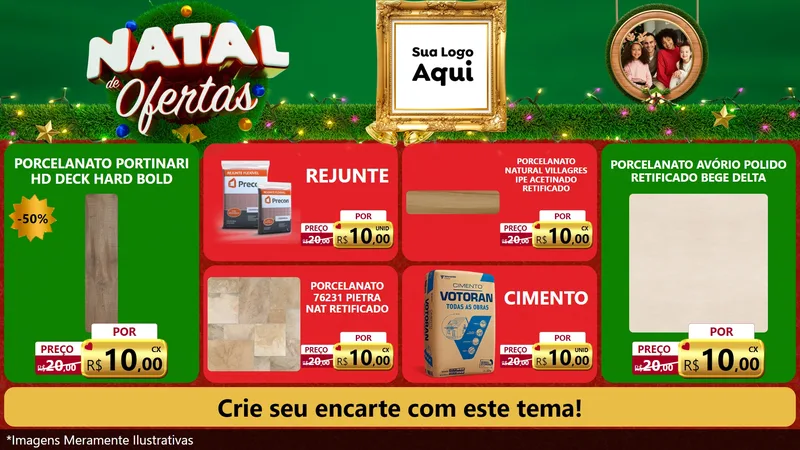Modelo de TV para TV Horizontal com o tema Natal de Ofertas para Pisos e revestimentos
