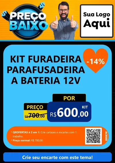 Modelo de Cartaz para Cartaz A4 Vertical com o tema Preço Baixo para Maquinas e Ferramentas