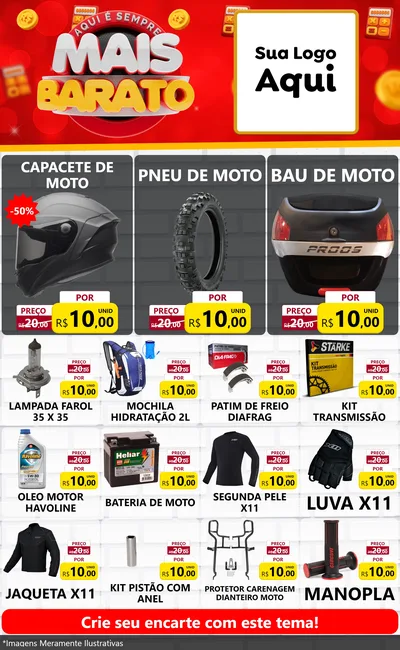 Modelo de Encarte para Encarte Grande com o tema Mais Barato para Moto peças