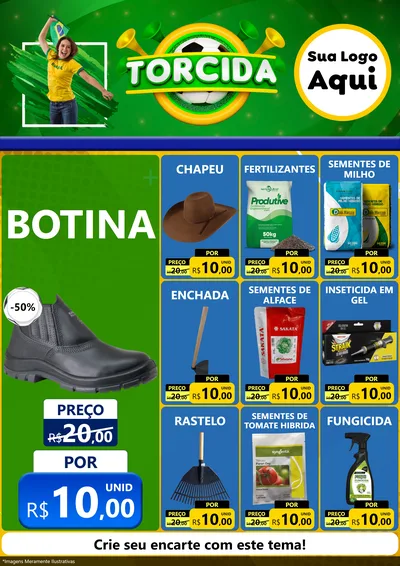 Modelo de Encarte para Encarte A4 Vertical com o tema Torcida para Agropecuária