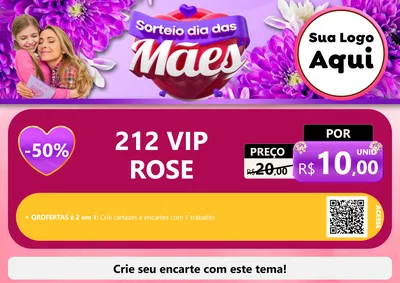 Modelo de Cartaz para Cartaz A4 Horizontal com o tema Sorteio Dia das Mães para Perfumes