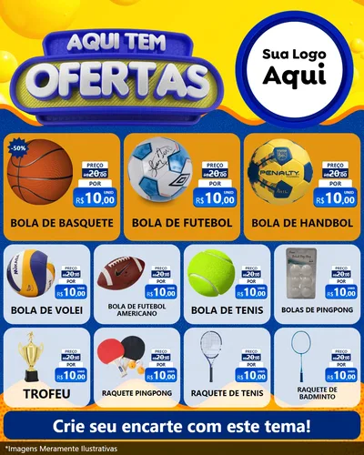 Modelo de Rede Social para Feed Instagram com o tema Aqui Tem Ofertas para Artigos Esportivos