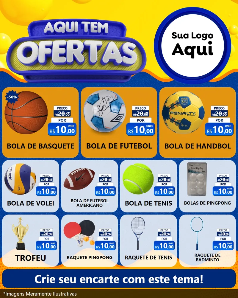 Modelo de Rede Social para Feed Instagram com o tema Aqui Tem Ofertas para Artigos Esportivos