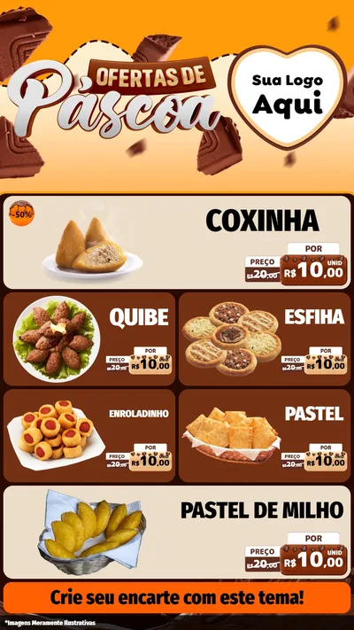Modelo de TV para TV Vertical com o tema Ofertas de Páscoa para Salgadaria