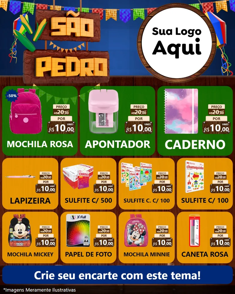 Modelo de Rede Social para Feed Instagram com o tema São Pedro para Papelaria