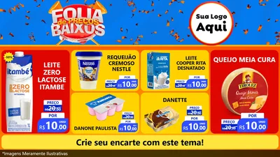 Modelo de TV para TV Horizontal com o tema Folia de Preços Baixos para Frios e Laticínios