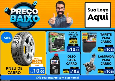 Modelo de Encarte para Encarte A4 Horizontal com o tema Preço Baixo para Auto peças