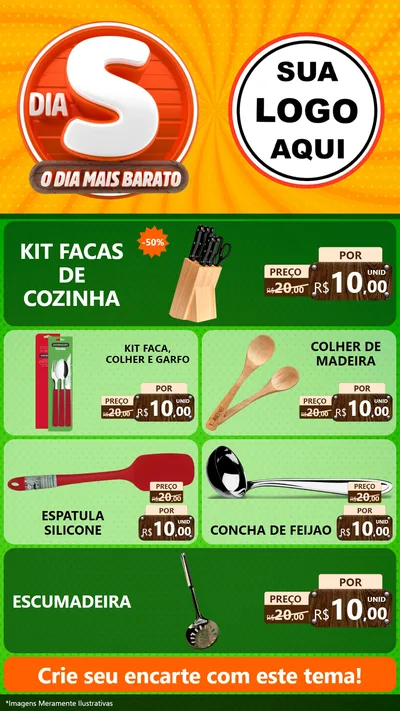Modelo de TV para TV Vertical com o tema Dia S - O Dia Mais Barato para Utilidades Domésticas