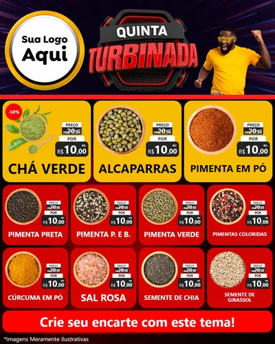 Modelo de Rede Social para Feed Instagram com o tema Quinta Turbinada para Produtos Naturais