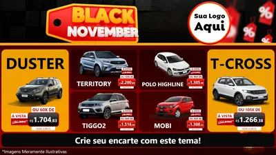 Modelo de TV para TV Horizontal com o tema Black November para Concessionaria de Carros