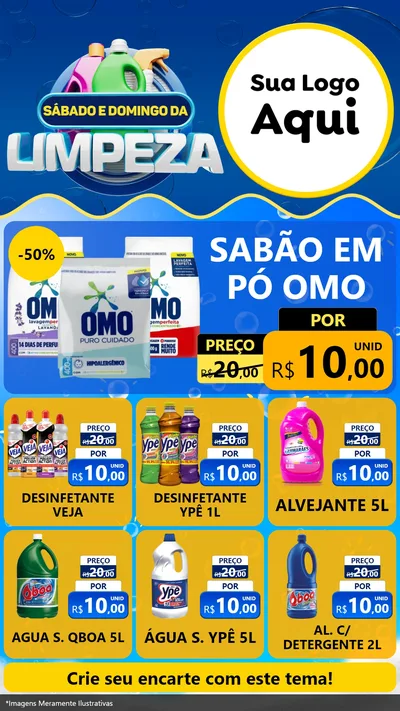 Modelo de Rede Social para Stories com o tema Sábado e Domingo da Limpeza para Produtos de Limpeza