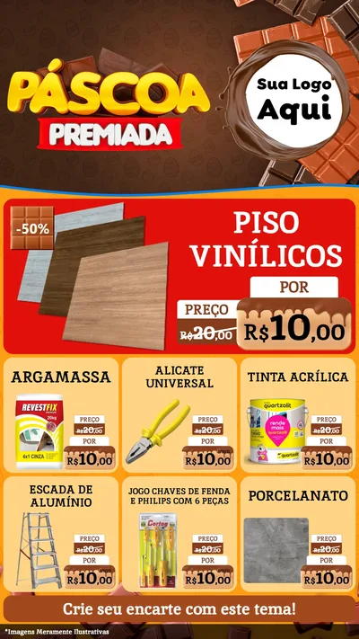 Modelo de Rede Social para Stories com o tema Páscoa Premiada para Material para Construção
