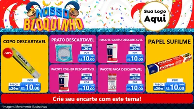 Modelo de TV para TV Horizontal com o tema Nosso Bloquinho para Embalagens
