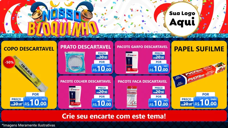 Modelo de TV para TV Horizontal com o tema Nosso Bloquinho para Embalagens