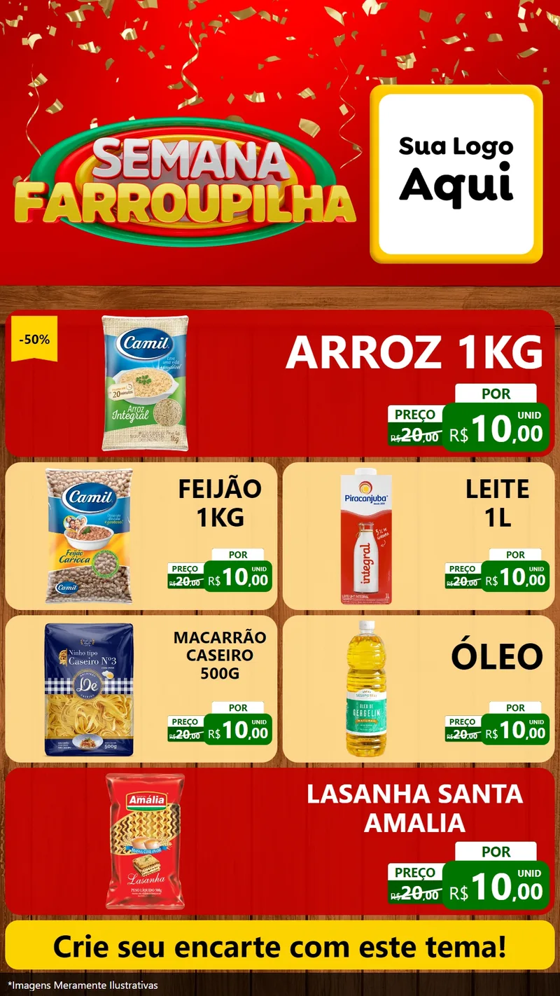 Modelo de TV para TV Vertical com o tema Semana Farroupilha para Supermercado