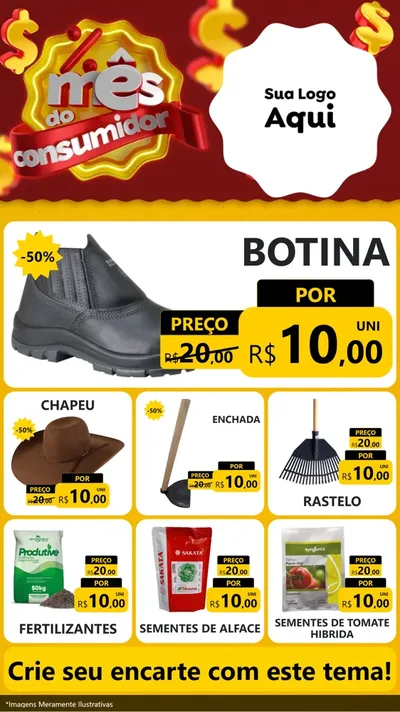 Modelo de Rede Social para Stories com o tema Mês do consumidor para Agropecuária