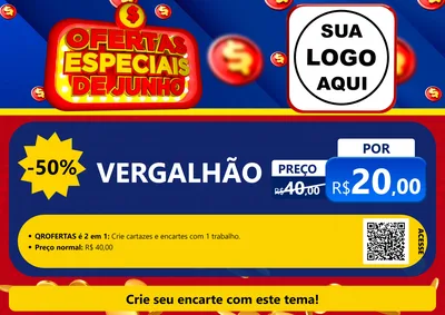 Modelo de Cartaz para Cartaz A4 Horizontal com o tema Ofertas Especiais de Junho para Ferragens