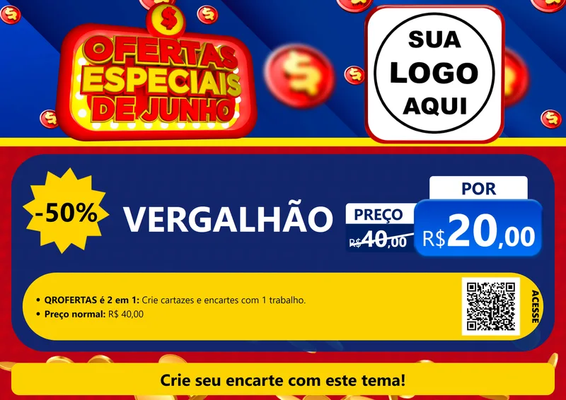 Modelo de Cartaz para Cartaz A4 Horizontal com o tema Ofertas Especiais de Junho para Ferragens