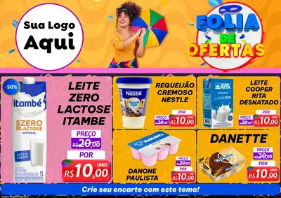 Modelo de Encarte para Encarte A4 Horizontal com o tema Folia de Ofertas para Frios e Laticínios