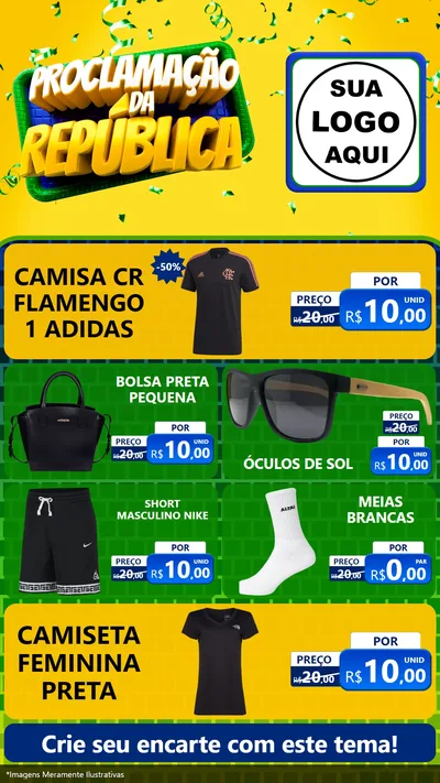 Modelo de TV para TV Vertical com o tema Proclamação da República para Roupas e acessórios