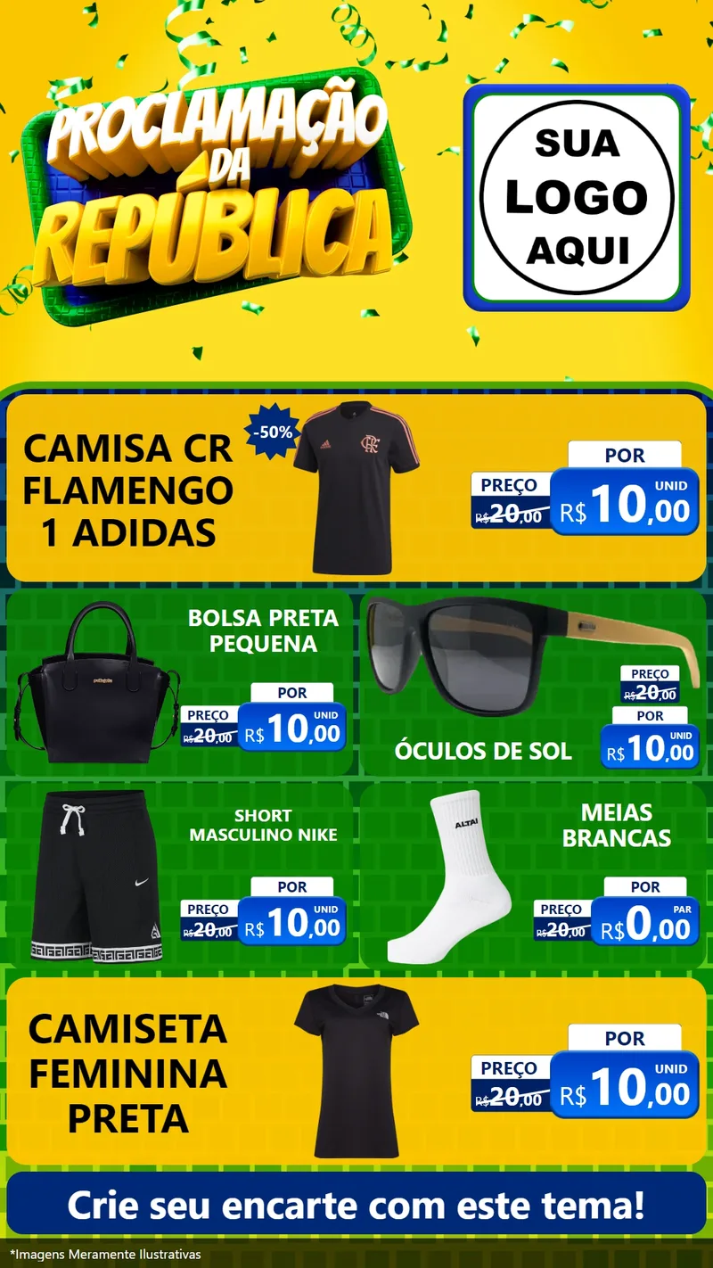 Modelo de TV para TV Vertical com o tema Proclamação da República para Roupas e acessórios