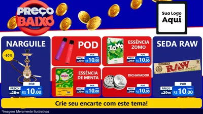 Modelo de TV para TV Horizontal com o tema Preço Baixo para Tabacaria