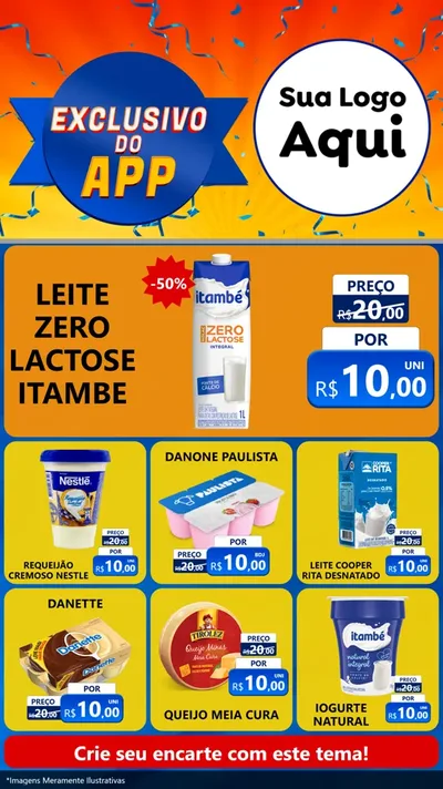 Modelo de Rede Social para Stories com o tema Exclusivo do Aplicativo para Frios e Laticínios