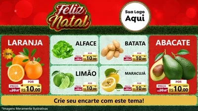 Modelo de TV para TV Horizontal com o tema Feliz Natal para Hortifrúti