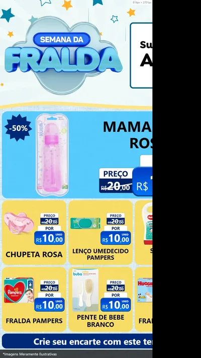 Modelo de Rede Social para Stories com o tema Semana da Fralda para Bebês