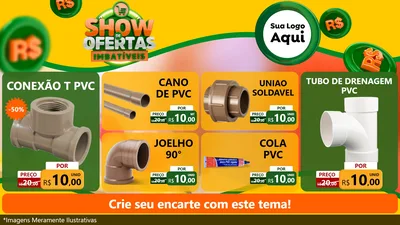 Modelo de TV para TV Horizontal com o tema Show de Ofertas Imbatíveis para Tubos e conexões