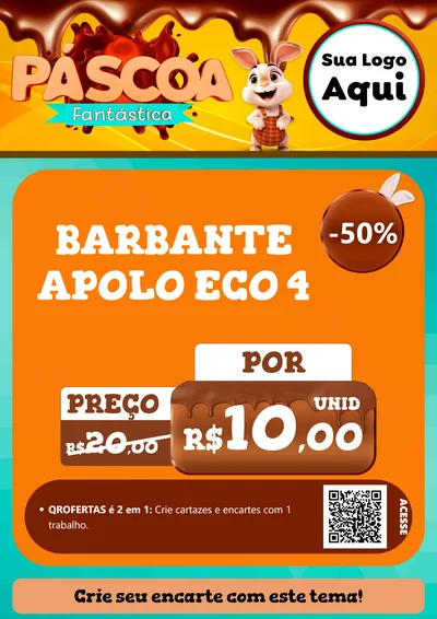 Modelo de Cartaz para Cartaz A4 Vertical com o tema Páscoa Fantástica para Armarinho e Aviamentos