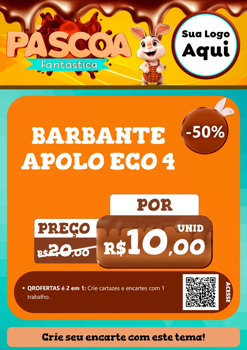 Modelo de Cartaz para Cartaz A4 Vertical com o tema Páscoa Fantástica para Armarinho e Aviamentos
