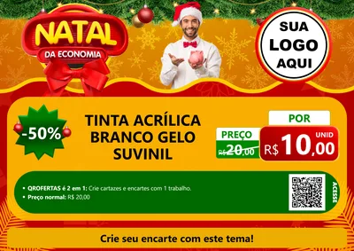 Modelo de Cartaz para Cartaz A4 Horizontal com o tema Natal da Economia para Tintas e Ferramentas