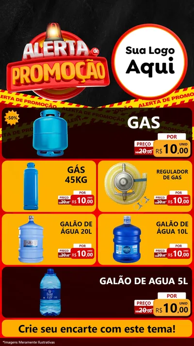 Modelo de TV para TV Vertical com o tema Alerta de Promoção para Água e gás