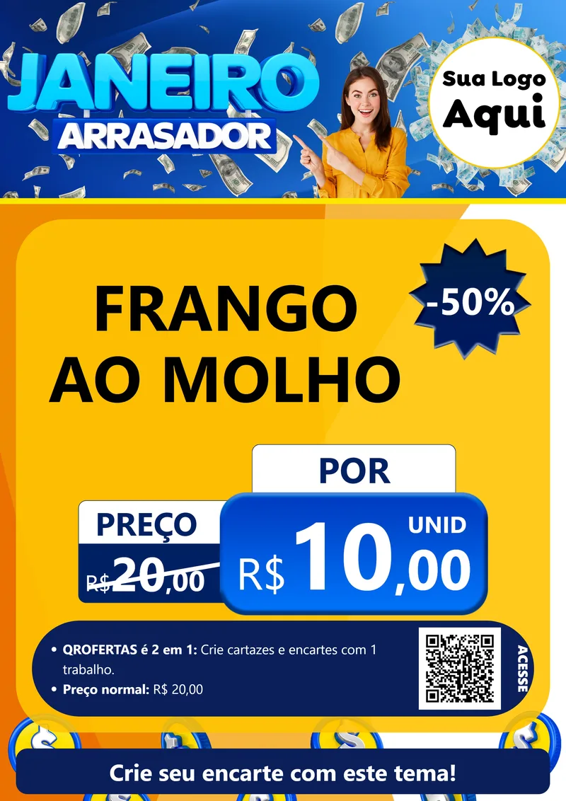 Modelo de Cartaz para Cartaz A4 Vertical com o tema Janeiro Arrasador para Restaurante